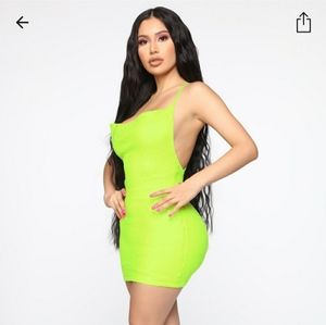 FASHIONNOVA dress, Neon lime